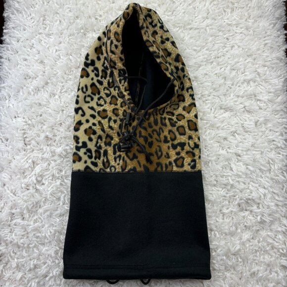 Hot Headz 6-IN-1 Fleece Hood Black Hat Animal Print One Size Fits All NWT - Picture 6 of 10